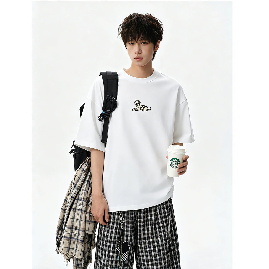 Men's Casual Sporty Short Sleeve High Street Round Neck Couple T-Shirt