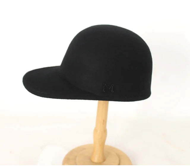 Wool Cap Solid Color Winter Baseball Cap for Men Women Visor Unisex Premium Baseball Cap Hat Outdoor Adjustable