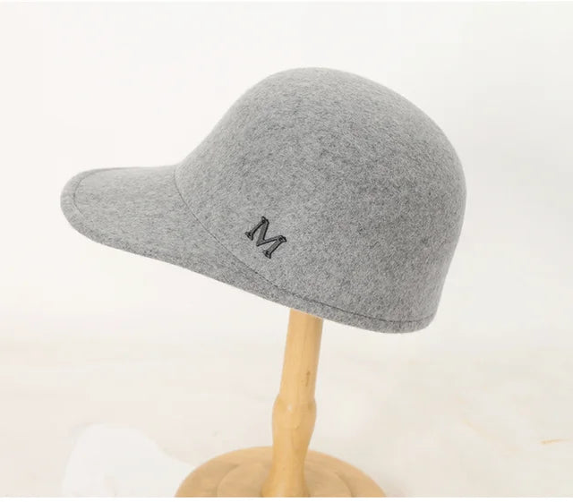 Wool Cap Solid Color Winter Baseball Cap for Men Women Visor Unisex Premium Baseball Cap Hat Outdoor Adjustable